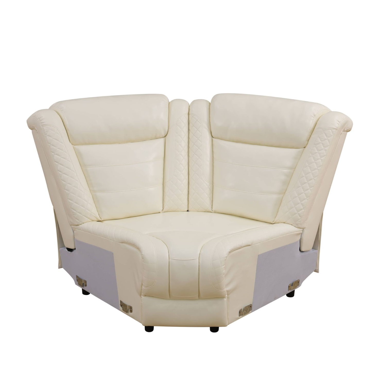 Off-white Breathing Leather 3-Piece Living Room Recliner Sofa set