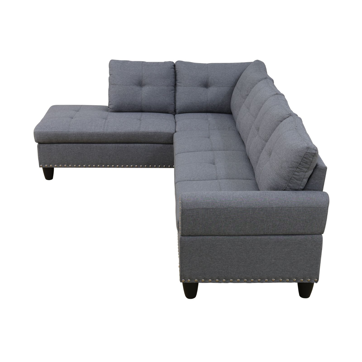 Grey Linen 3-Piece Sofa Set Living Room Sofa