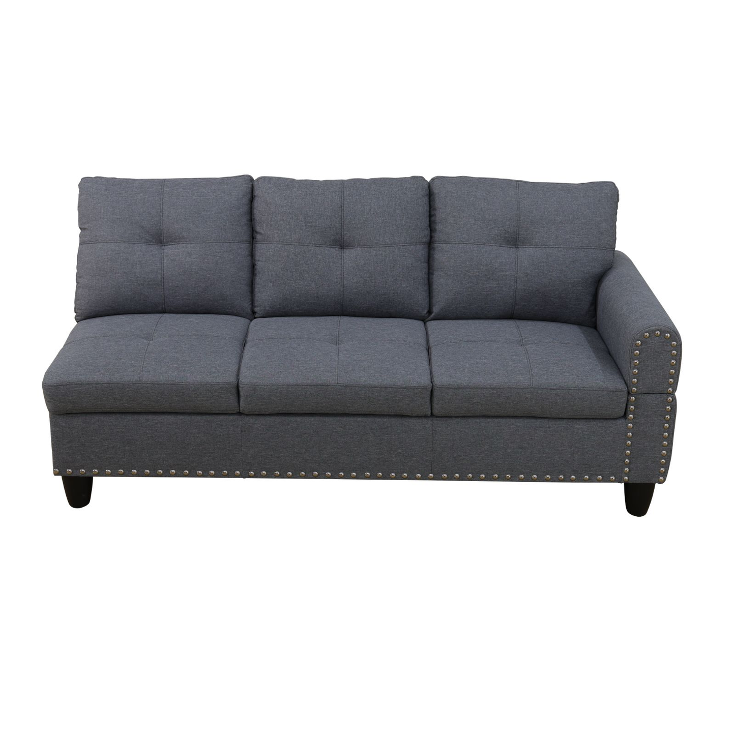 Grey Linen 3-Piece Sofa Set Living Room Sofa