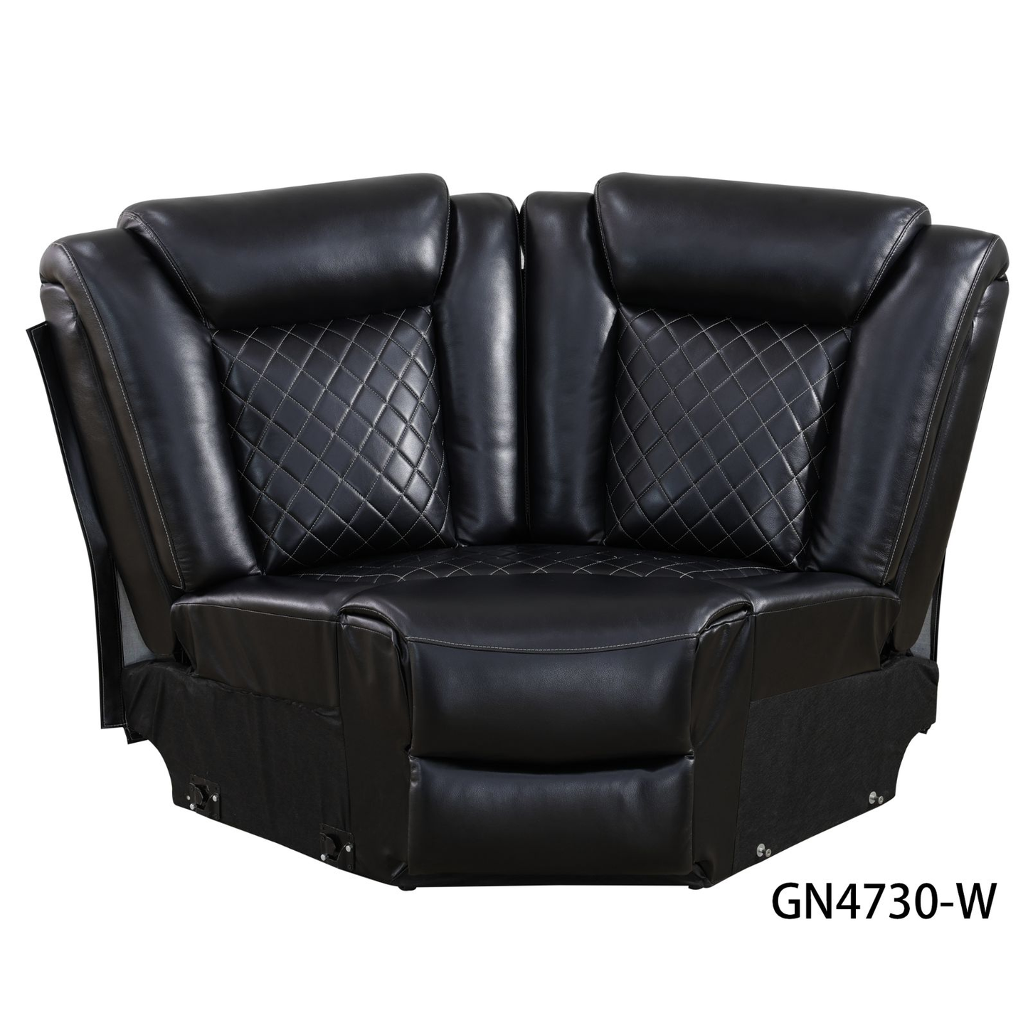 Black Breathing Leather 3-Piece Living Room Recliner Sofa