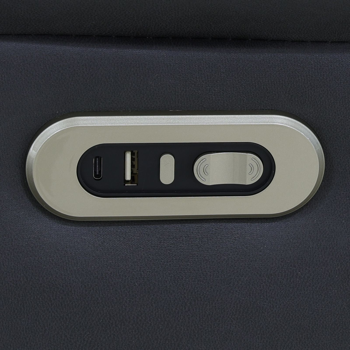 Brown Stripe Fabric & Black Technical Fabric Living Room 3-Piece Recliner Intelligent Sofa Set