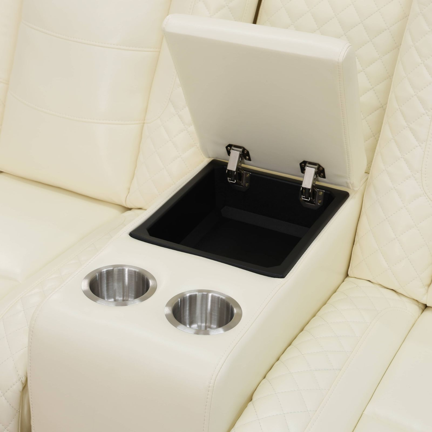 Off-white Breathing Leather 3-Piece Living Room Recliner Sofa set