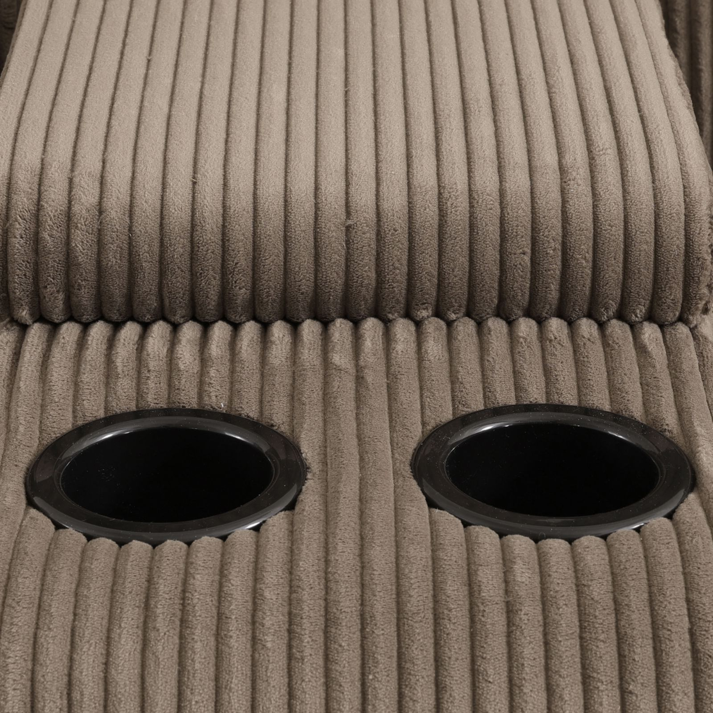 Brown Stripe Fabric Living Room 3-Piece Recliner Intelligent Sofa Set