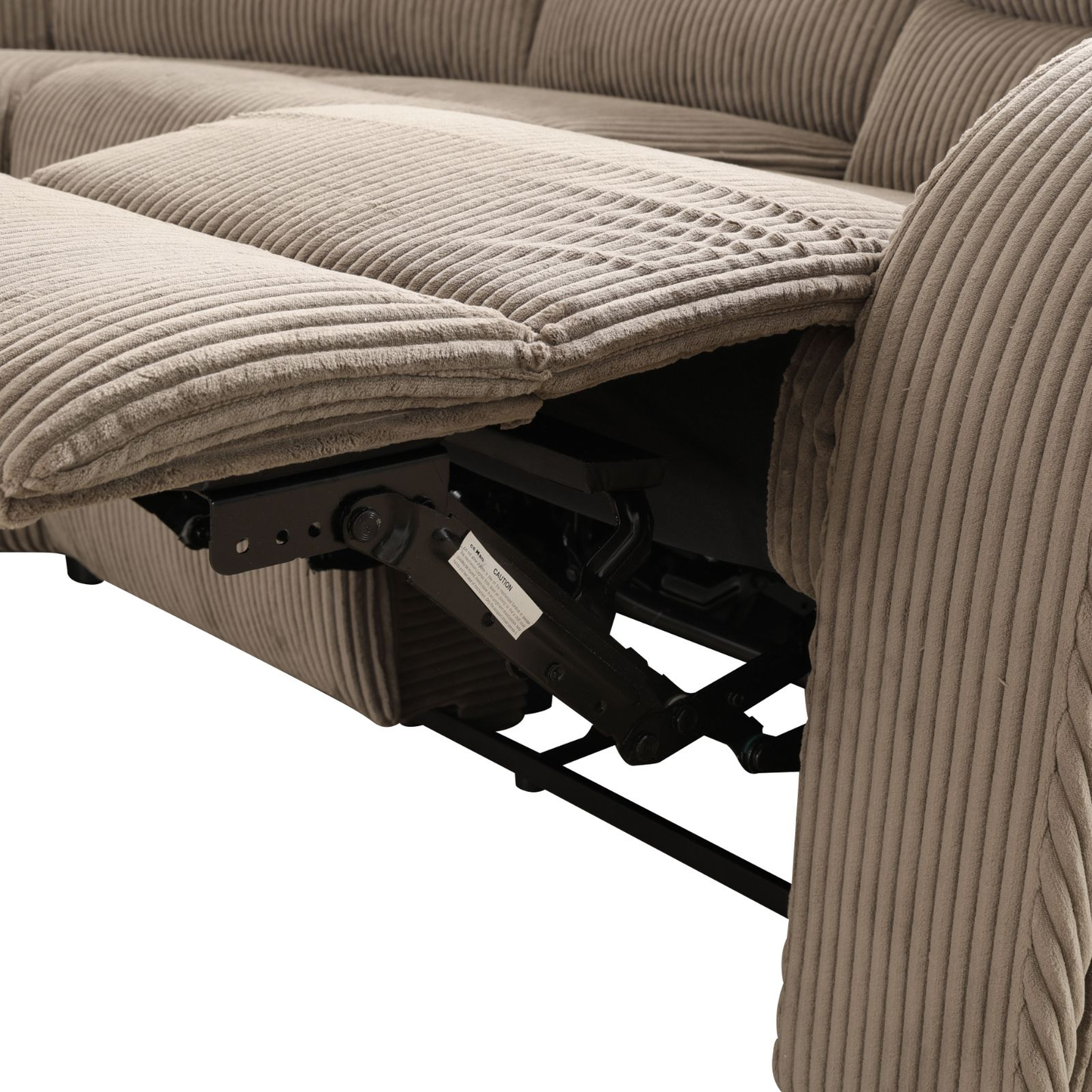 Brown Stripe Fabric Living Room 3-Piece Recliner Intelligent Sofa Set