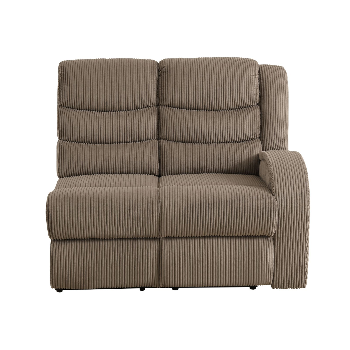 Brown Stripe Fabric Living Room 3-Piece Recliner Intelligent Sofa Set