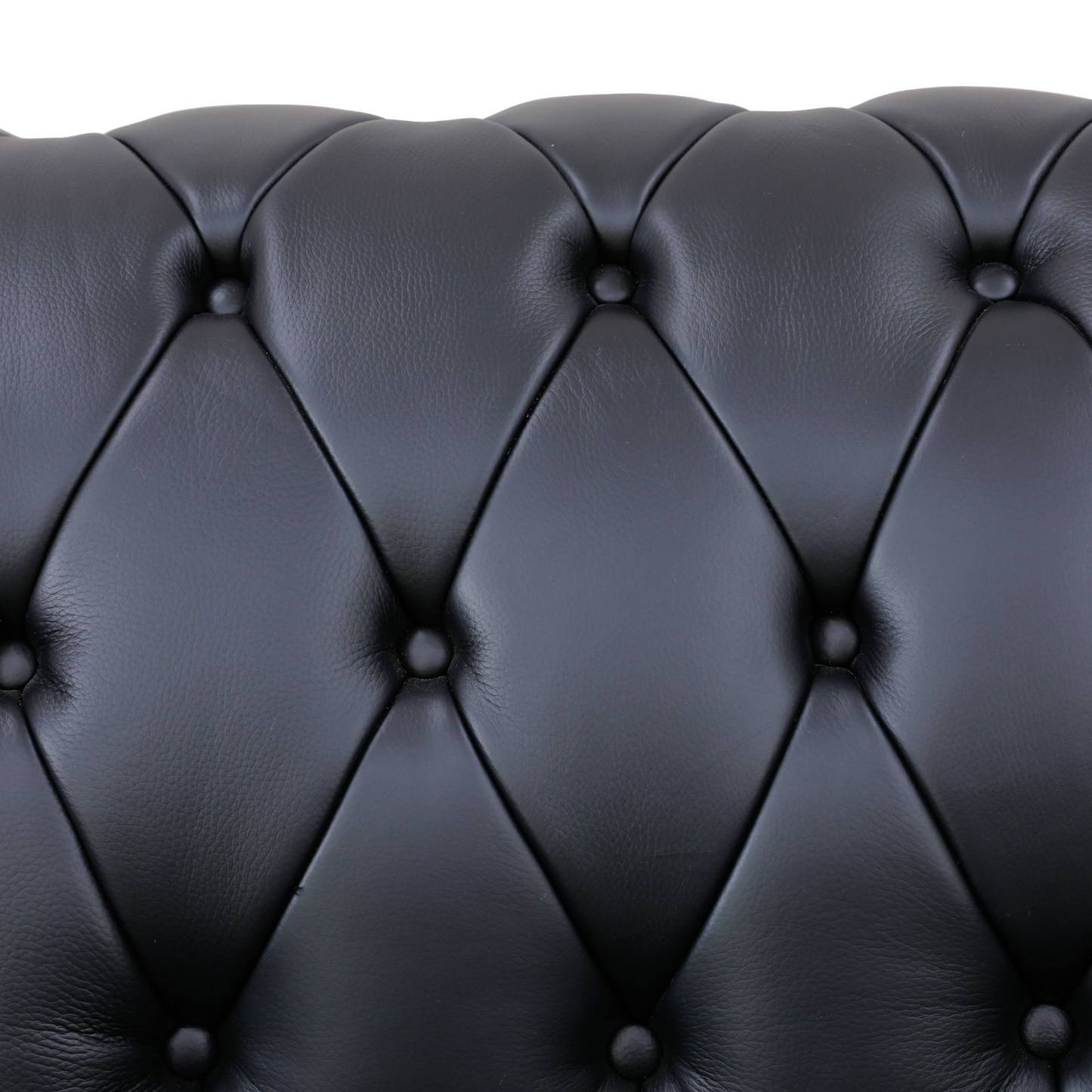 94.5 Black Cow Top Leather 3-Piece Living Room Sofa Set